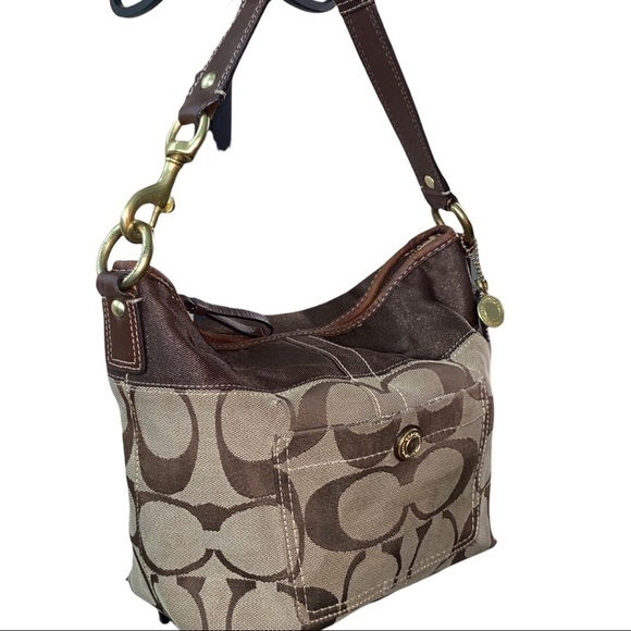 Coach Handbag Brown Purse Signature Logo - Picture 4 of 12